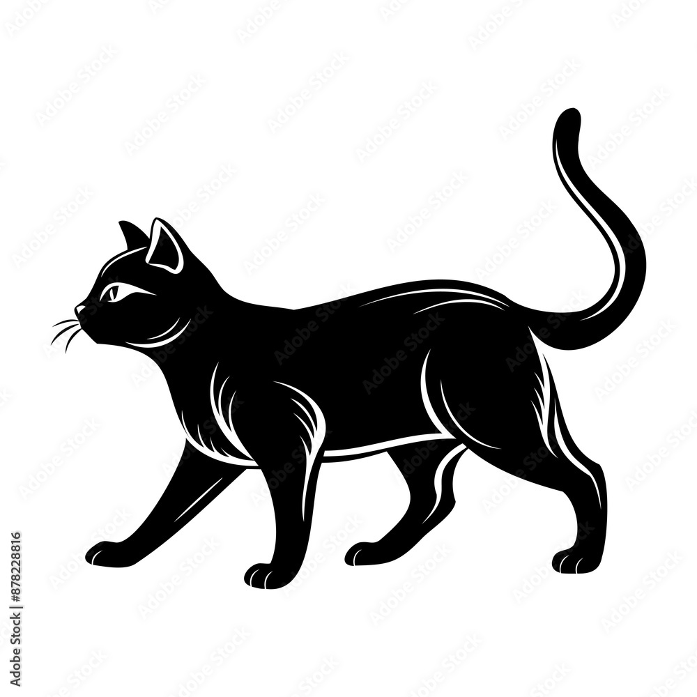 Cat Silhouette in Various Poses Cat Silhouette in Various Poses