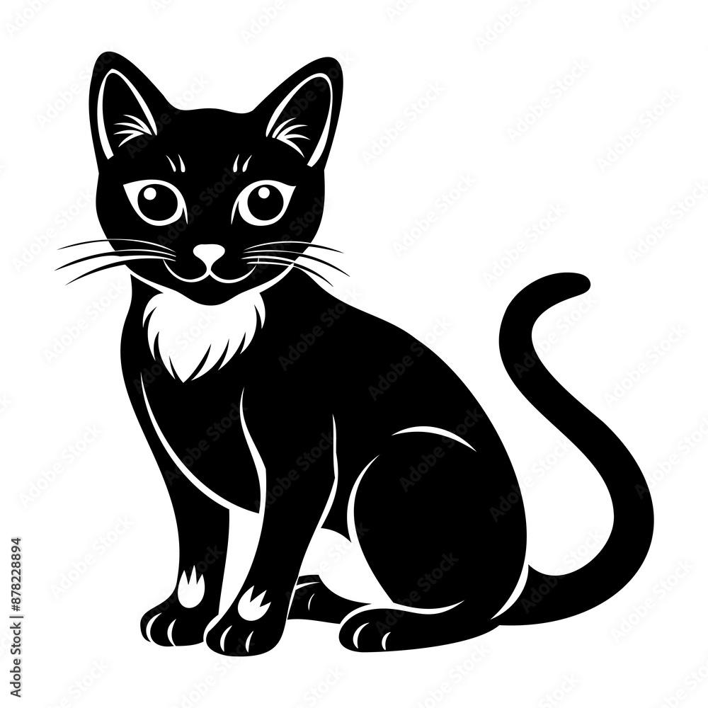 Cat Silhouette in Various Poses Cat Silhouette in Various Poses