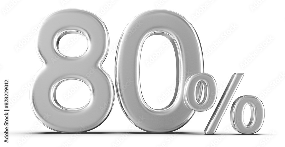 80 Percent Off Sale Gold Number 3D 80 Percent Off Sale Gold Number 3D