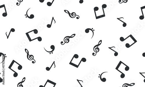 Music seamless pattern. Music note icons. Sound background.