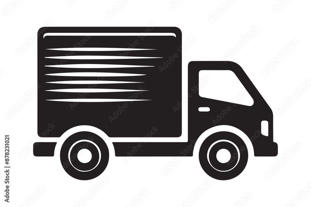 Modern Delivery Truck Silhouette Vector Art Modern Delivery Truck Silhouette Vector Art