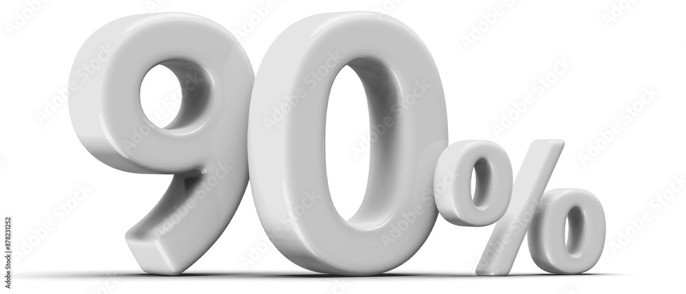 90 Percent Off Sale Silver Number 3D 90 Percent Off Sale Silver Number 3D