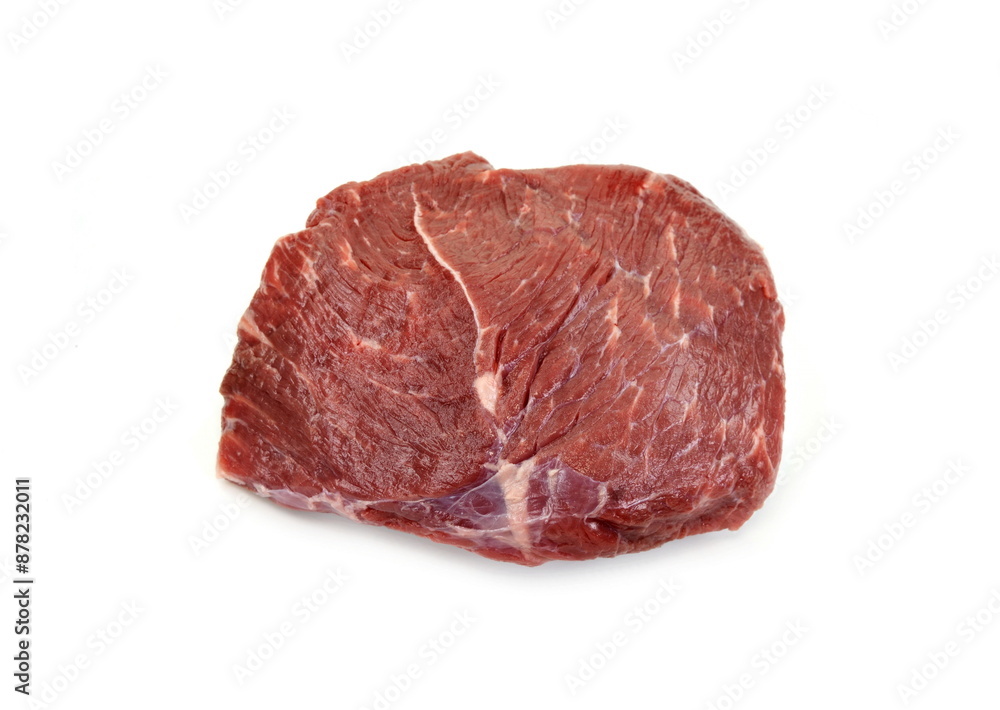 Fresh raw beef isolated on white Fresh raw beef isolated on white