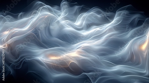 On a dark background, smoke wisps gracefully.