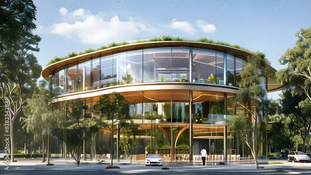 Architecture, environment and future with buildings in city for carbon footprint, eco friendly and futuristic. Ai generated, glass and construction with house for green, ecology and sustainability Architecture, environment and future with buildings in city for carbon footprint, eco friendly and futuristic. Ai generated, glass and construction with house for green, ecology and sustainability