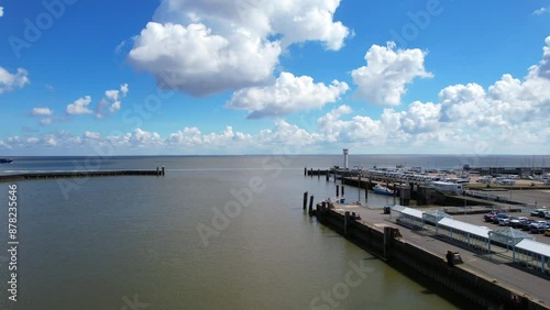 Wallpaper Mural Cuxhaven ferry port - rising aerial photograph from the port overlooking the Elbe Torontodigital.ca