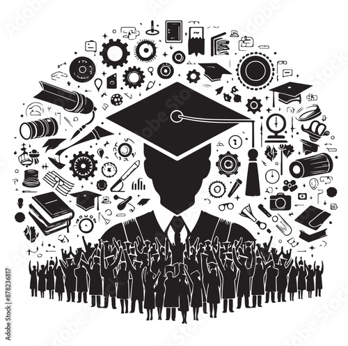 graduation Cap silhouette vector
