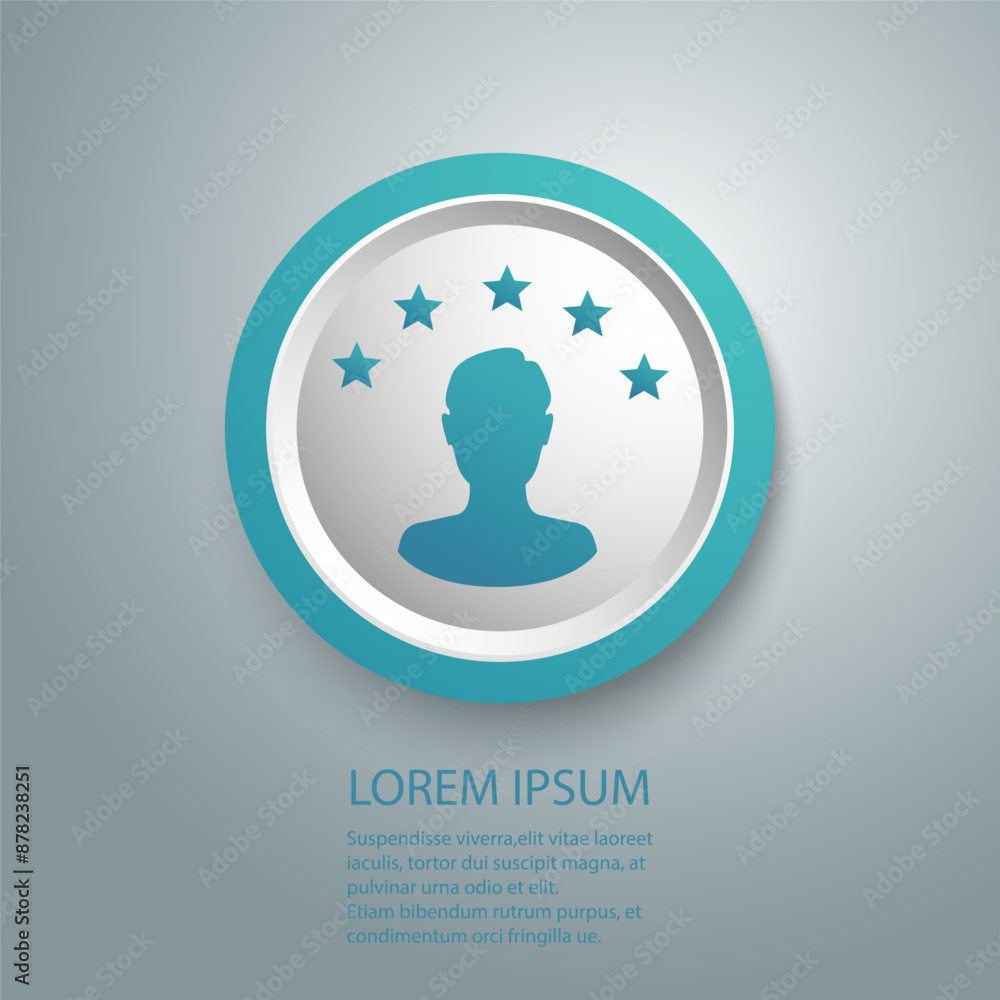 Customer experience or 5 star satisfaction rating line art vector icon ...