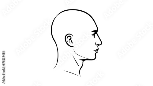 outline shape of a person face for profile picture illustration