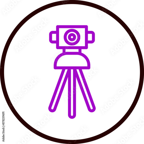 Theodolite Vector Line Purple Circle black