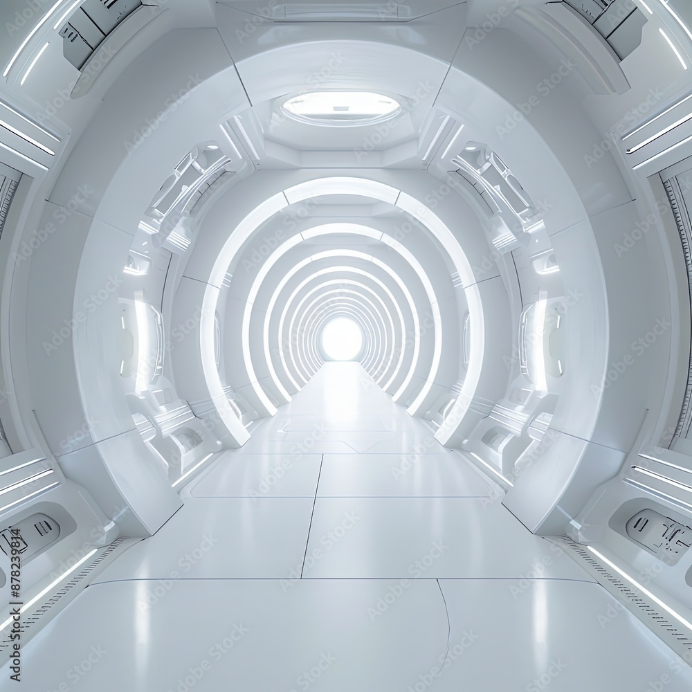 Obraz premium Futuristic Journey Through High-Tech Corridor