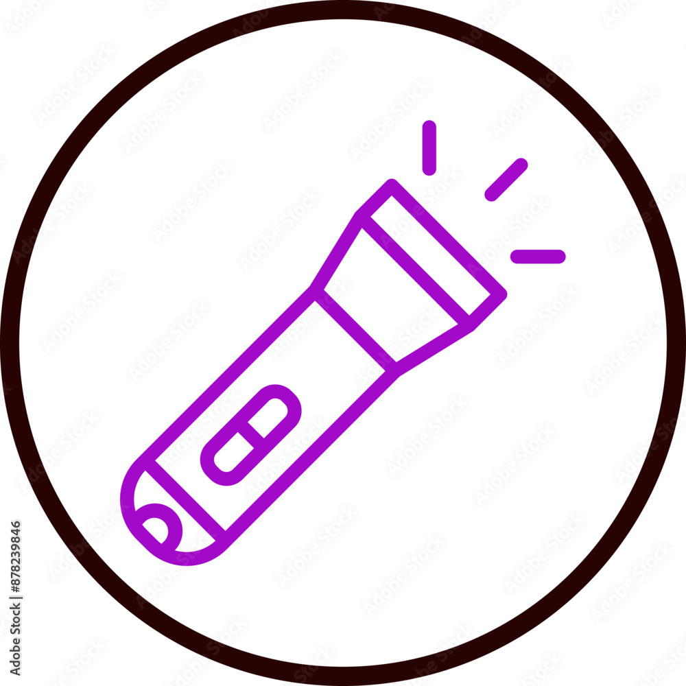 Flashlight Vector Line Purple Circle black Flashlight Vector Line Purple Circle black