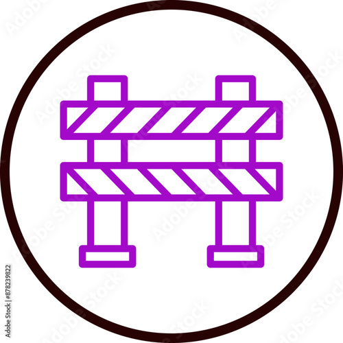 Barrier Vector Line Purple Circle black