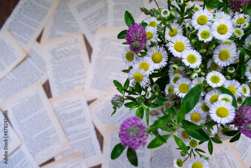 flowers on a table