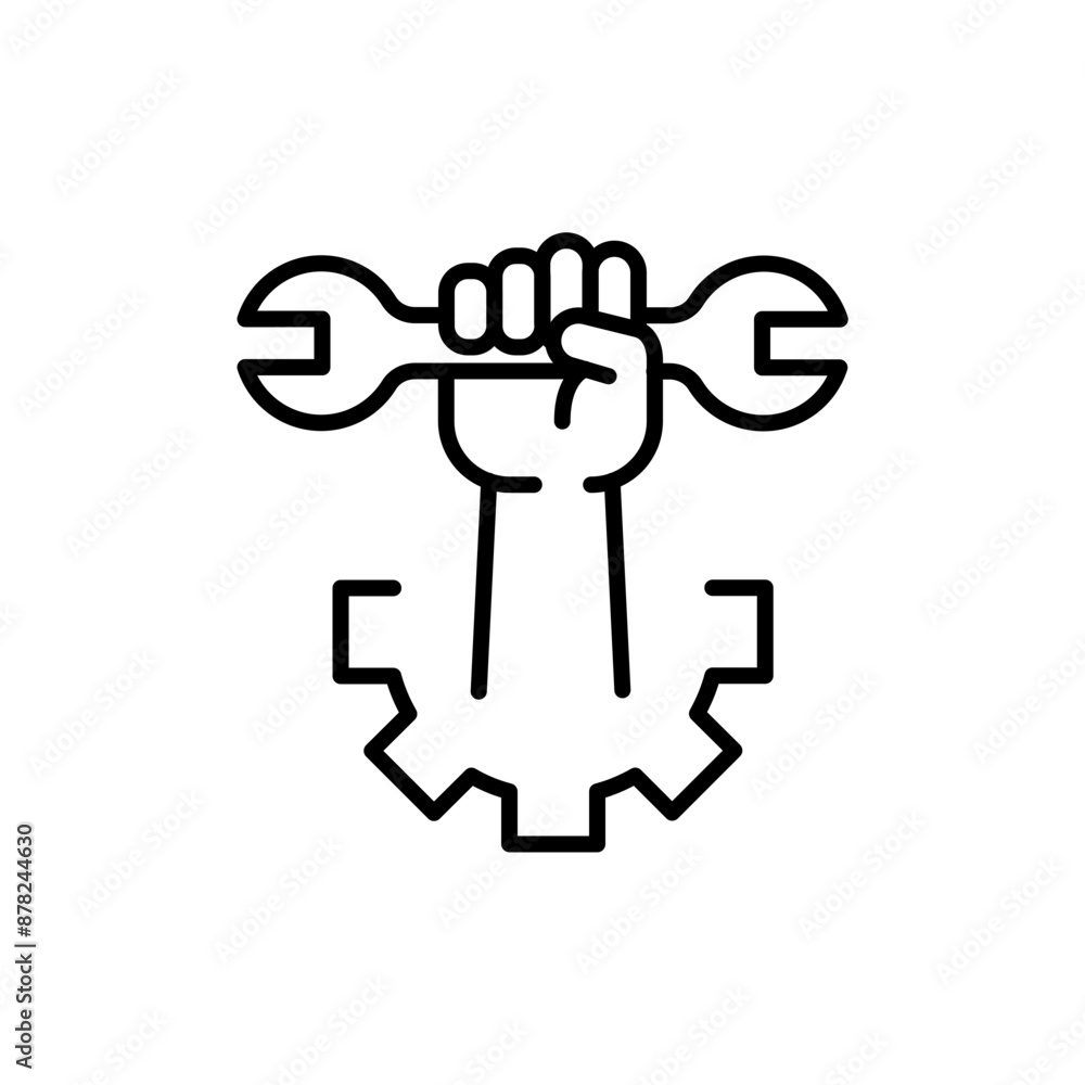 Engineering outline icons, minimalist vector illustration ,simple transparent graphic element .Isolated on white background