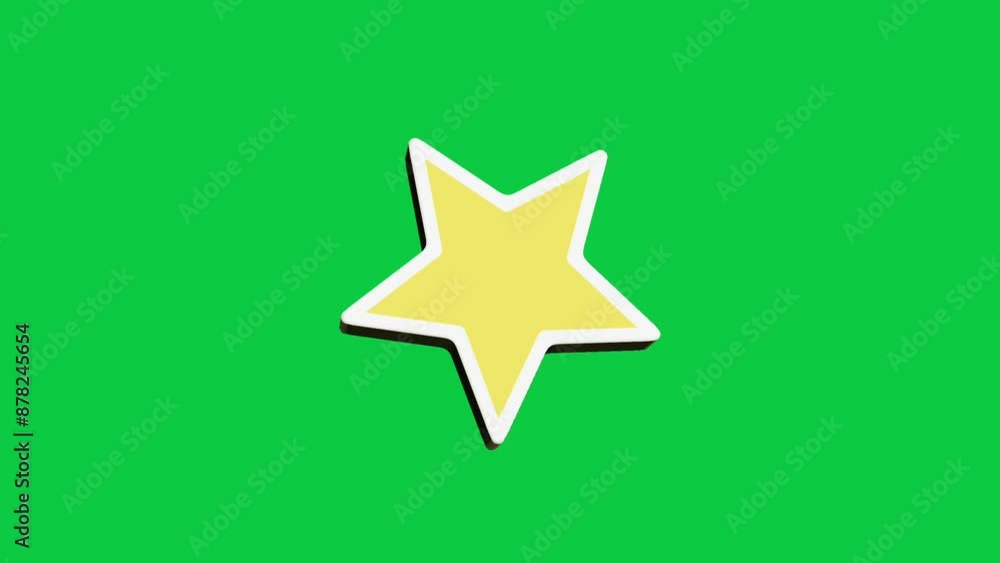 golden star icon 3D animation on blue screen golden star icon 3D animation on blue screen