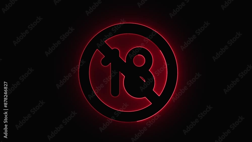 Adults only sign in red neon in a variety of scales on black, signifying no under 18s. Adults only sign in red neon in a variety of scales on black, signifying no under 18s.