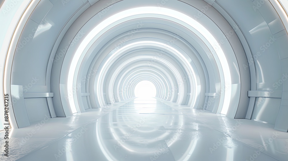 Obraz premium Futuristic Journey Through High-Tech Corridor