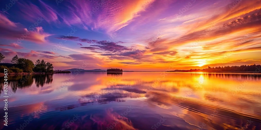 Serene sunset landscape with purple and orange hues , sunset, landscape, serene, enchanting, moment, purple, orange, hues, sky Serene sunset landscape with purple and orange hues , sunset, landscape, serene, enchanting, moment, purple, orange, hues, sky