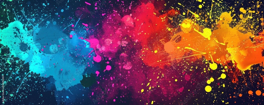 Obraz premium High-definition abstract texture background with a splattered paint effect and vivid primary colors