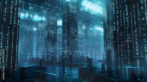 A fortress of encryption surrounded by a sea of binary code, guarded by digital sentinels, ensuring the complete obliteration of data before it vanishes into the digital abyss
