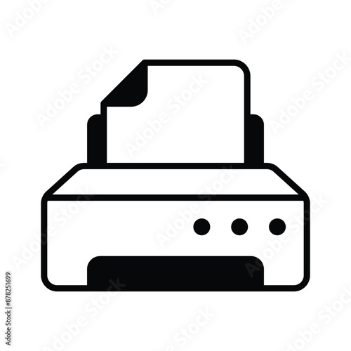 A streamlined printer icon representing printing functionality for documents, images, and more