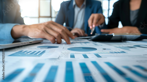 Wallpaper Mural Financial Advisor Reviewing Market Trends with Clients Torontodigital.ca