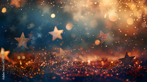 abstract background with colorful  star glitter, Festive background with natural bokeh and bright lights, Vintage Magic background with colorful bokeh
