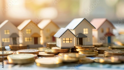 Wallpaper Mural An illustrative concept of the housing market, showcasing residential real estate development, property investment growth, and the upward trend in housing sales and prices Torontodigital.ca