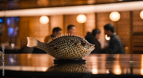 Pufferfish dish in a Japanese restaurant. photo