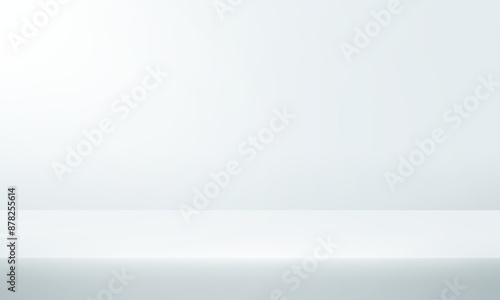 Wallpaper Mural White and grey background. Minimal 3d shelf. Room in the 3d. Space for selling products on the website. White Background Empty Room Studio with table. Vector illustration. Torontodigital.ca