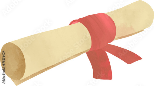 Fotografie diploma with red ribbon