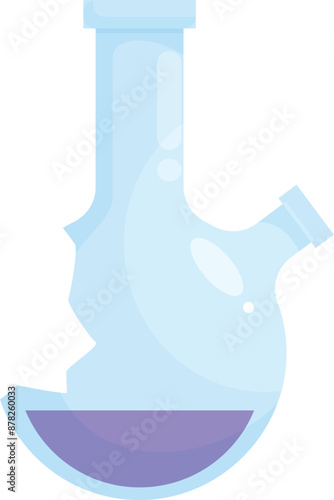 Cracked chemical flask containing purple liquid representing failed science experiment