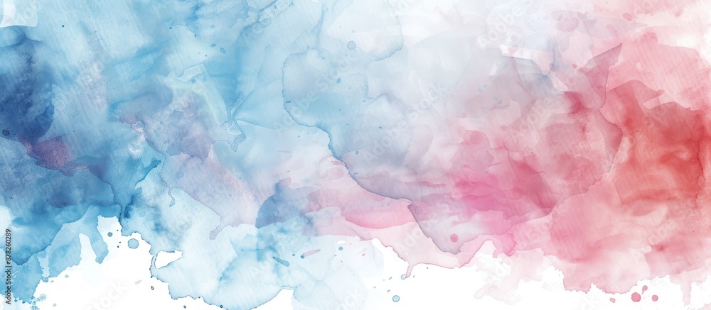 Abstract Watercolor Painting with Blue and Pink Abstract Watercolor Painting with Blue and Pink