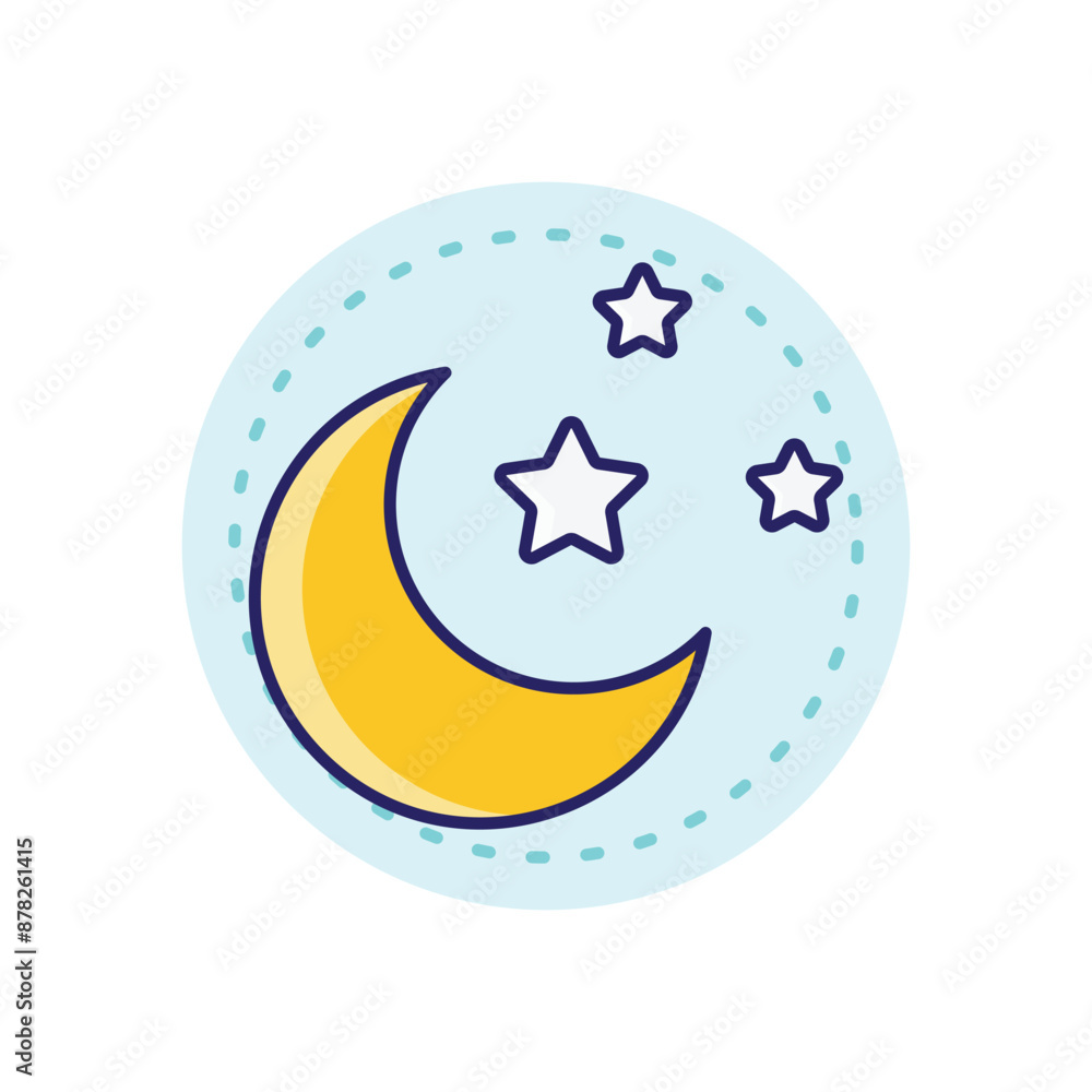 Crescent Moon vector icon Crescent Moon vector icon