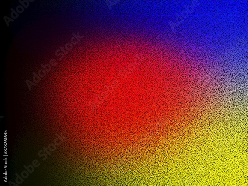 Blurred abstract grainy color gradient background blue teal red beige orange noise texture poster banner design