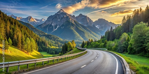 Scenic view of asphalt road winding through Austrian mountains , Austria, road, asphalt, highway, landscape, Alps