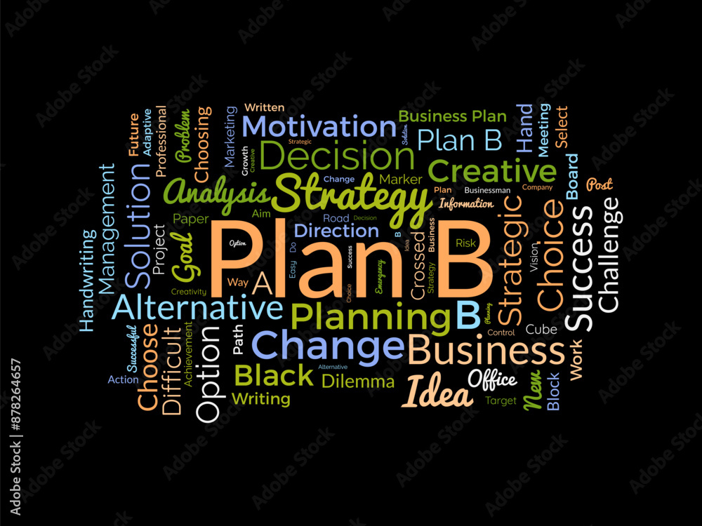 Plan B wordcloud template. Business concept vector background. Plan B wordcloud template. Business concept vector background.