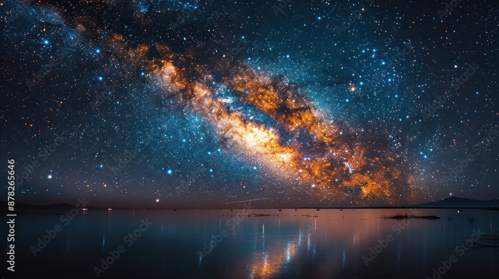 Obraz premium Milky Way Galaxy Over Still Water