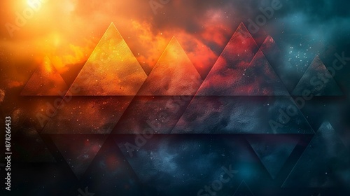 Triangle backgrounds with geometric shapes create a modern look ideal for contemporary designs Background Illustration, Bright color tones, , Minimalism, photo