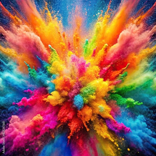 Colorful abstract Holi color explosion background vertical orientation, abstract, background, vertical, explosion, orientation © wasan