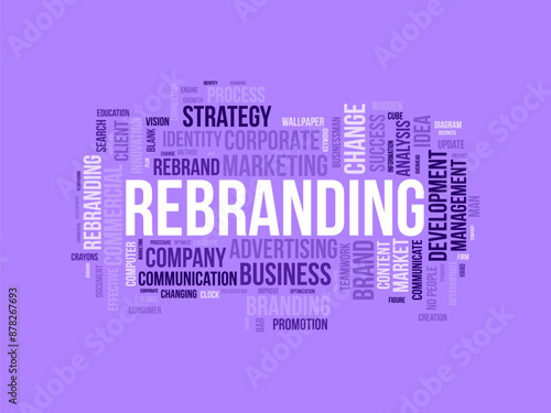 Rebranding wordcloud template. Business concept vector background.