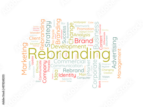 Rebranding wordcloud template. Business concept vector background.