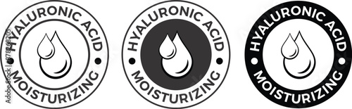 Hyaluronic acid icon. Moisturizing sign. badge, seal, sticker, logo, and symbol Variants. Isolated vector illustration