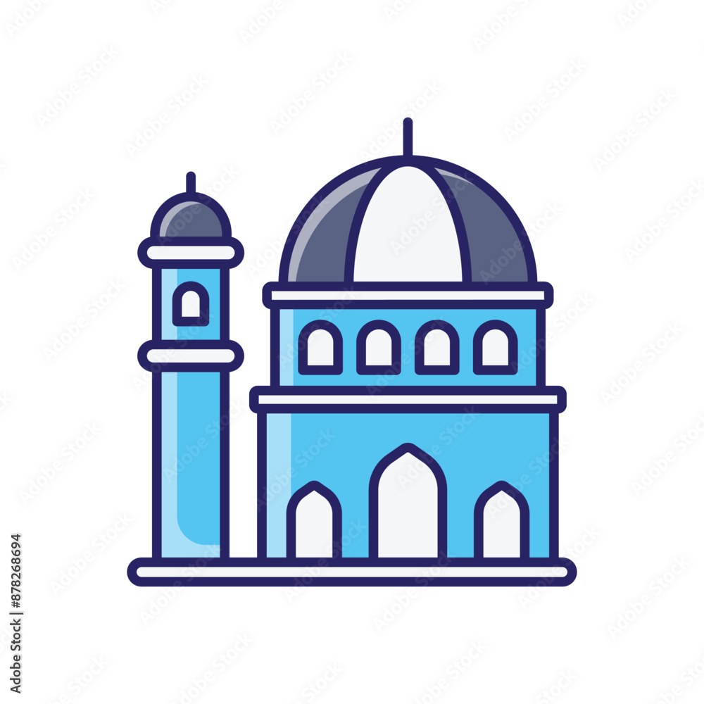 Mosque Silhouette vector icon Mosque Silhouette vector icon