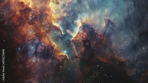 Cosmic Landscape: A Breathtaking View of Nebulae © vixion