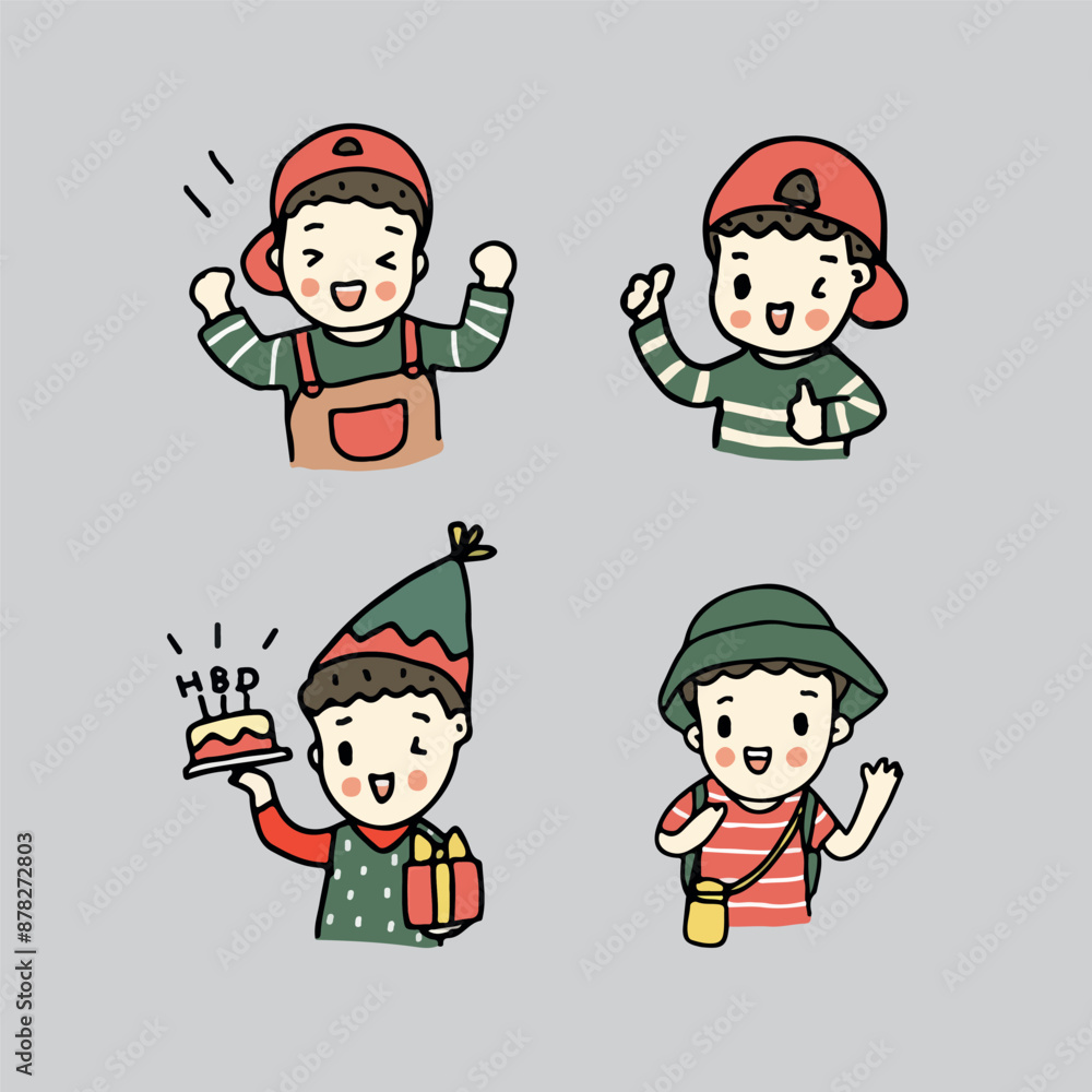 cute boy character, hand drawn style vector illustration cute boy character, hand drawn style vector illustration
