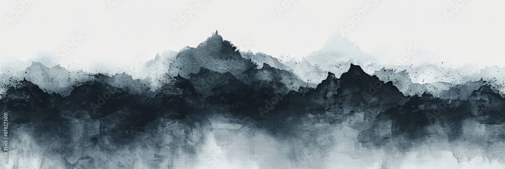 Abstract Mountain Range Watercolor Painting Abstract Mountain Range Watercolor Painting