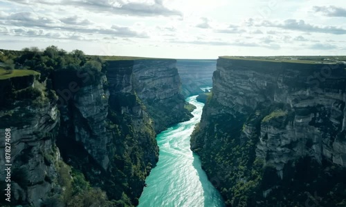 Aerial view of the River Gorge Gorge Du Verdon in the French city