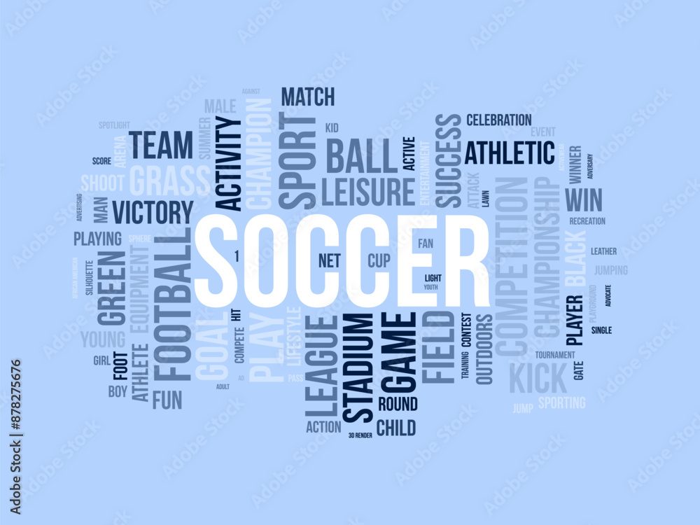 Obraz premium Soccer wordcloud template. Sport concept vector background.